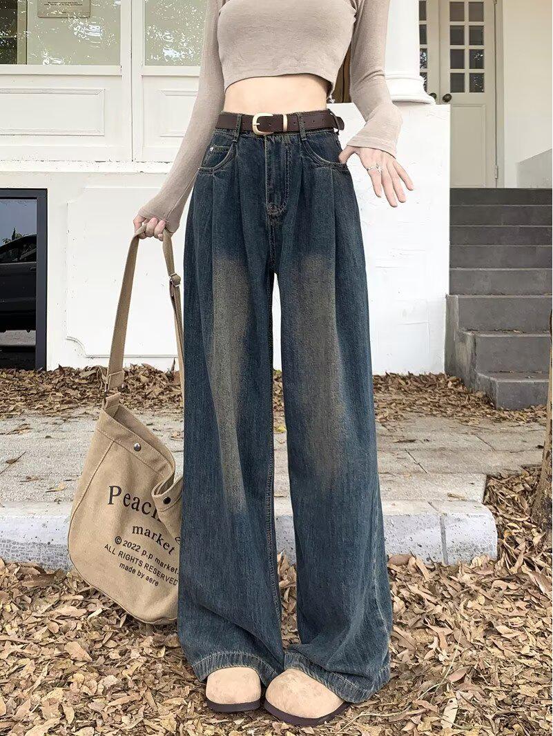 Women’s High Waist Loose Retro Blue Jeans - Korean Style Wide Leg Dragging Dad Pants for Spring XS синий
Women’s High Waist Loose Retro Blue Jeans - Korean Style Wide Leg Dragging Dad Pants for Spring XS синий