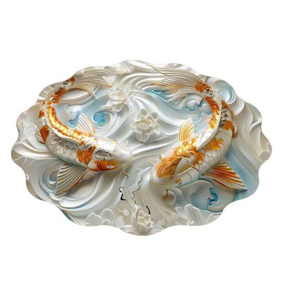 3D Цветочный Ковер Рыбки Галька Ковер для Гостиной Декоративный Цветочный Напольный Коврик с Нескользящей Подкладкой для Спальни Прихожей Кухни Ванной 40cm C