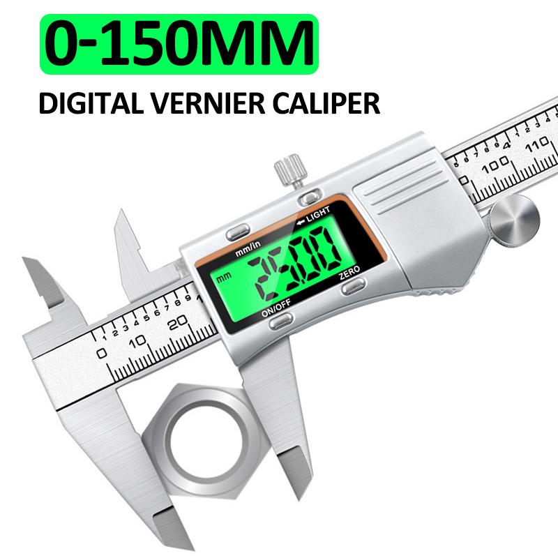 Digital Vernier Caliper 6 Inch 150mm Stainless Steel Electronic Metal Caliper Micrometer Depth Measuring Tools Electronic Ruler
Digital Vernier Caliper 6 Inch 150mm Stainless Steel Electronic Metal Caliper Micrometer Depth Measuring Tools Electronic Ruler