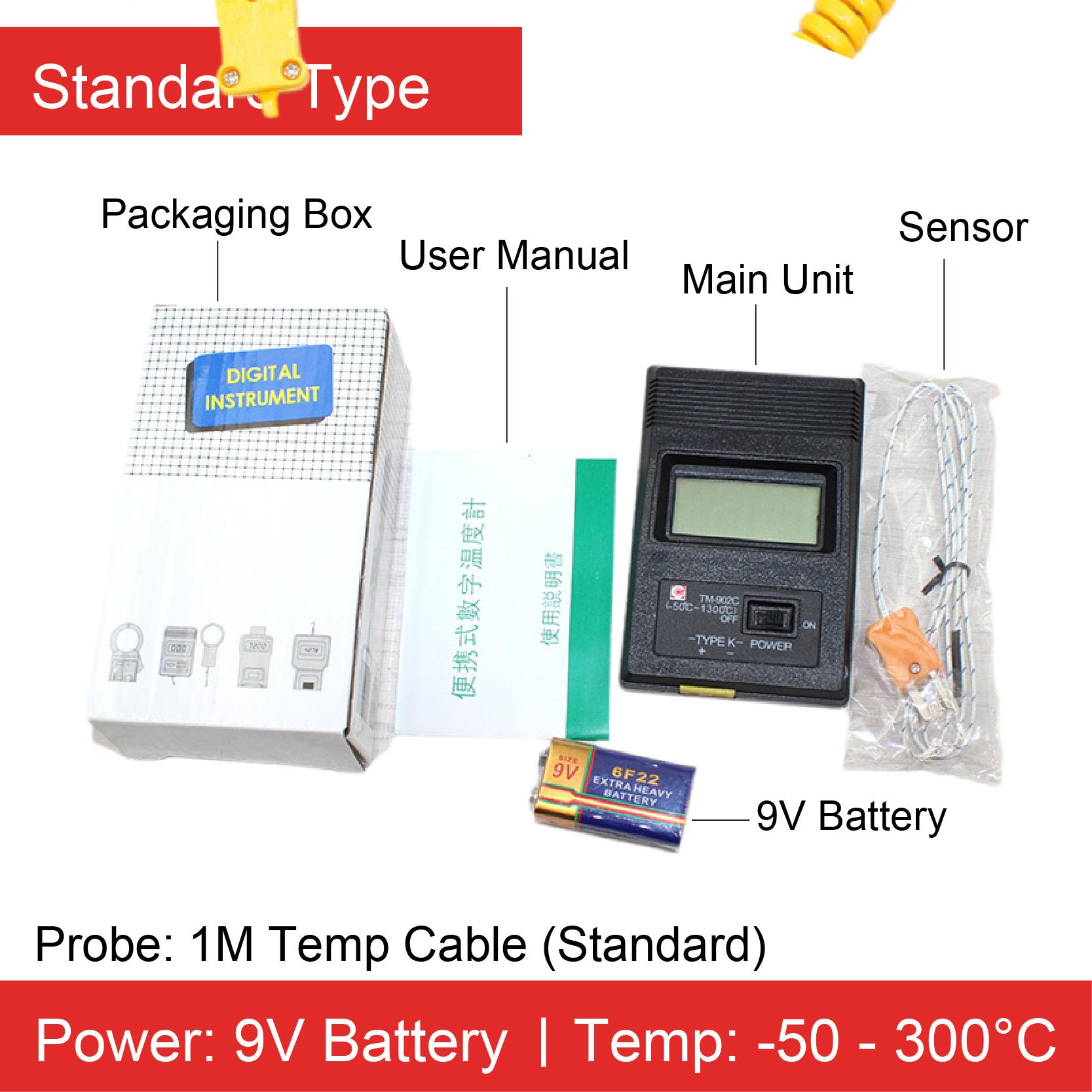 TM902C K-Type Thermocouple Thermometer Industrial Digital Display Temperature Meter High Temp Gauge for Oil Water Dyeing Standard Gauge
TM902C K-Type Thermocouple Thermometer Industrial Digital Display Temperature Meter High Temp Gauge for Oil Water Dyeing Standard Gauge