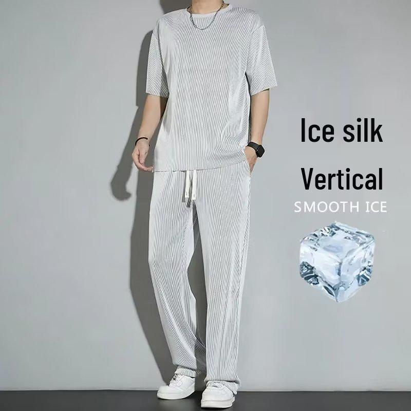 Men s 2023 Ice Silk Sports Suit: Quick-Dry Summer Casual Set with Long Pants & Short-Sleeve T-Shirt M
Men s 2023 Ice Silk Sports Suit: Quick-Dry Summer Casual Set with Long Pants & Short-Sleeve T-Shirt M