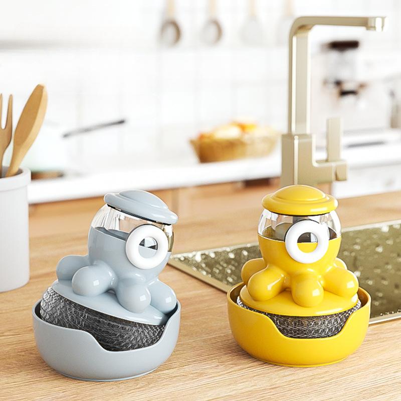 Pot Brush Artifact, Non Greasy, Household Wall Mounted, Multifunctional, Creative Automatic Pressing Type, Kitchen Liquid Washing Pot Pack of 1
Pot Brush Artifact, Non Greasy, Household Wall Mounted, Multifunctional, Creative Automatic Pressing Type, Kitchen Liquid Washing Pot Pack of 1