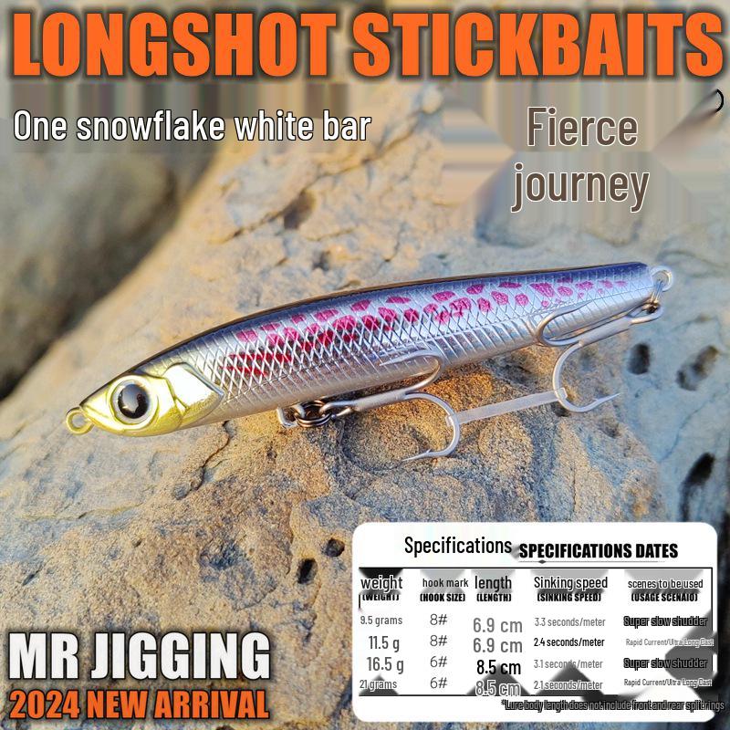 Свирепый тонущий карандаш для дальнего заброса: Устойчивые к ржавчине тройные крючки, медленно тонущая приманка для ловли судака, змееголова и окуня. 21g
Свирепый тонущий карандаш для дальнего заброса: Устойчивые к ржавчине тройные крючки, медленно тонущая приманка для ловли судака, змееголова и окуня. 21g