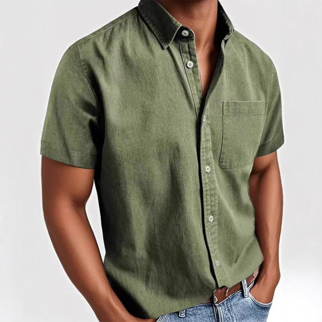 Men S Fashion Collar Solid Color Shirt Casual Short Sleeved Top XXXL зелений
Men S Fashion Collar Solid Color Shirt Casual Short Sleeved Top XXXL зелений