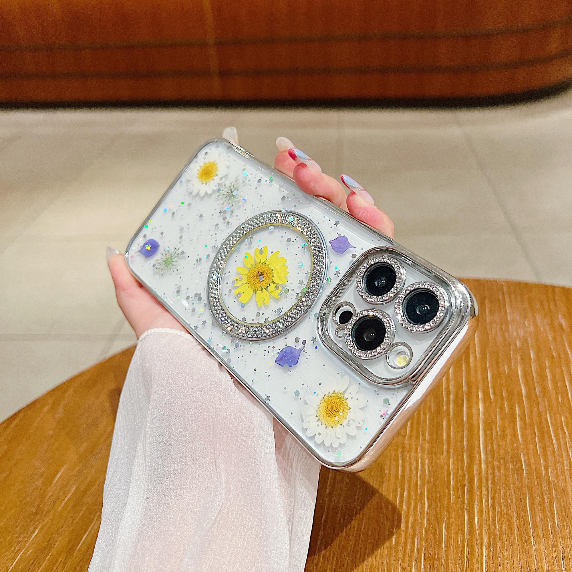 For iPhone 14 Pro Cover Dried Flower Epoxy PC+TPU Clear Magnetic Cell Phone Case Daisy
For iPhone 14 Pro Cover Dried Flower Epoxy PC+TPU Clear Magnetic Cell Phone Case Daisy
