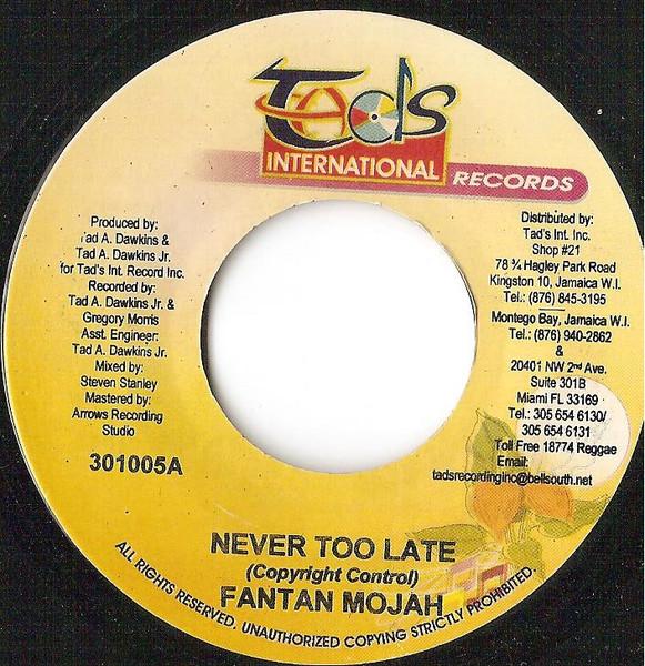 7inch Record FANTAN MOJAH Never Too Late 301005 Tads Internati 2006 Jamaica Reggae Ska Dub Used
7inch Record FANTAN MOJAH Never Too Late 301005 Tads Internati 2006 Jamaica Reggae Ska Dub Used
