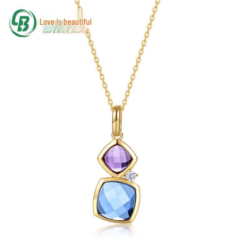 Geometric Square Synthetic Gem Pendant Clavicle Chain Necklace in S925 Silver - Japan & South Korea Style S925 Silver
Geometric Square Synthetic Gem Pendant Clavicle Chain Necklace in S925 Silver - Japan & South Korea Style S925 Silver