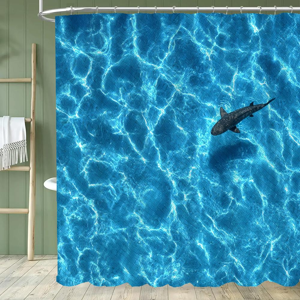 Blue Water Ripple, Ocean Style Printed Waterproof Shower Curtain With 12 Hooks, Bathroom Curtain, Bathroom Decor Window Curtain W60H190(CM)-1 Pcs
Blue Water Ripple, Ocean Style Printed Waterproof Shower Curtain With 12 Hooks, Bathroom Curtain, Bathroom Decor Window Curtain W60H190(CM)-1 Pcs