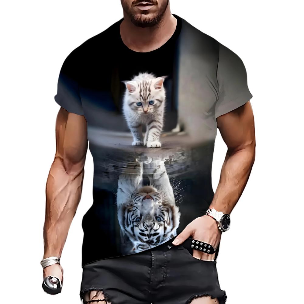 Men s T-shirt with Funny Cat Print, Fashionable Graphic Short Sleeve Crew Neck Top, Outdoor Casual Menswear S
Men s T-shirt with Funny Cat Print, Fashionable Graphic Short Sleeve Crew Neck Top, Outdoor Casual Menswear S