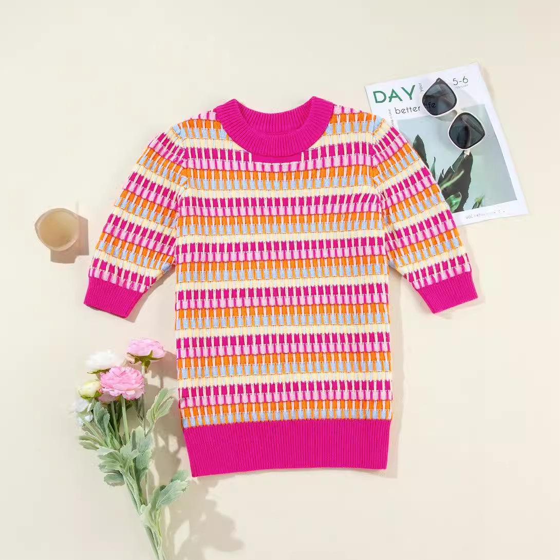 Женский трикотажный топ с круглым вырезом, повседневный, в полоску, с цветными блоками Extra Large красный
Женский трикотажный топ с круглым вырезом, повседневный, в полоску, с цветными блоками Extra Large красный