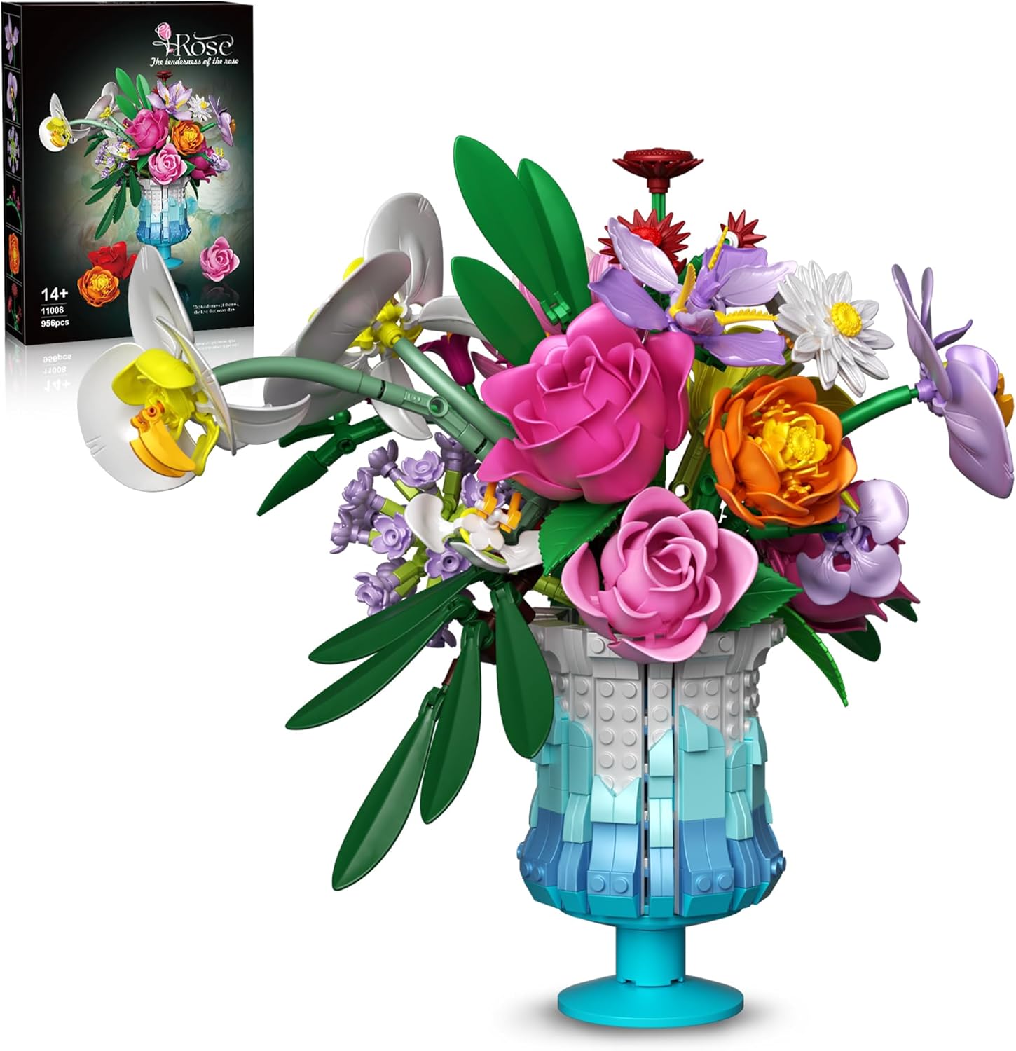 Roses Flowers Bouquet Building Set, Artificial Flore with Vase Compatible with Lego Botanical Collection for Women Adults Home Office Decor H1
Roses Flowers Bouquet Building Set, Artificial Flore with Vase Compatible with Lego Botanical Collection for Women Adults Home Office Decor H1