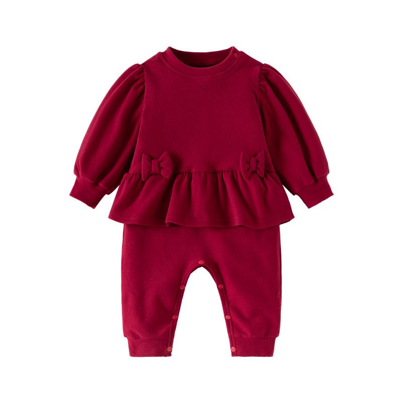 Wine Red Baby Girl Thermal Fleece Onesie: Autumn/Winter Crawling Suit Gift for 100-Day Celebration 90 cm вина червоного кольору
Wine Red Baby Girl Thermal Fleece Onesie: Autumn/Winter Crawling Suit Gift for 100-Day Celebration 90 cm вина червоного кольору