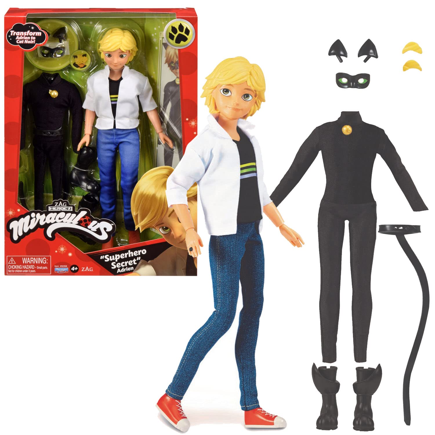 BANDAI - Miraculous Ladybug - кукла Superhero Secret Fashion, игрушка для смены костюма Адриана с аксессуарами, трансформирующаяся кукла Кот Нуар, из The
BANDAI - Miraculous Ladybug - кукла Superhero Secret Fashion, игрушка для смены костюма Адриана с аксессуарами, трансформирующаяся кукла Кот Нуар, из The