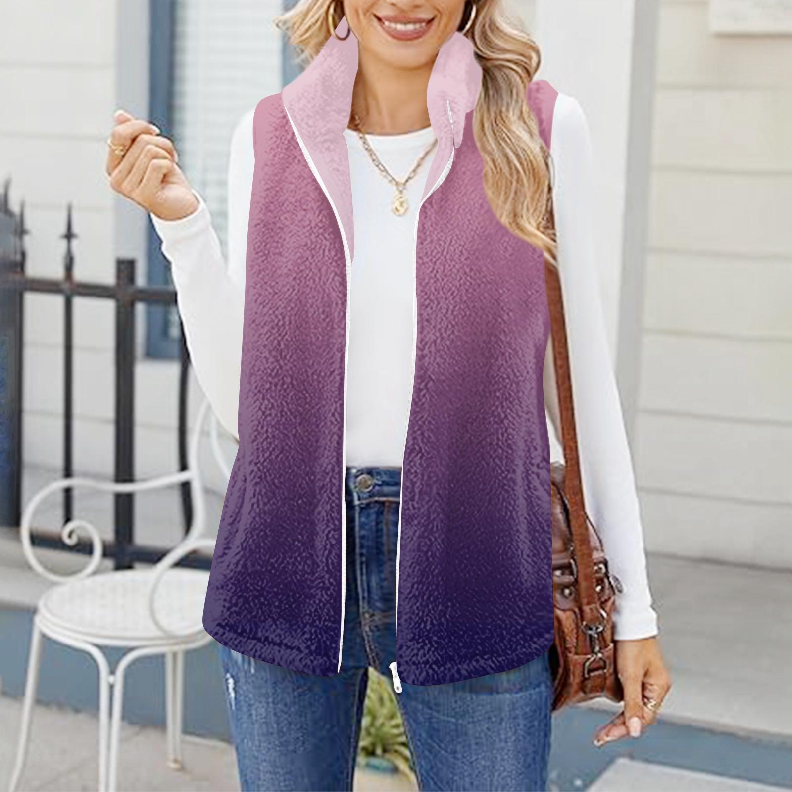 Women s Gradient Printed Fashionable And Warm Fleece Cardigan Vest Coat L фіолетовий
Women s Gradient Printed Fashionable And Warm Fleece Cardigan Vest Coat L фіолетовий