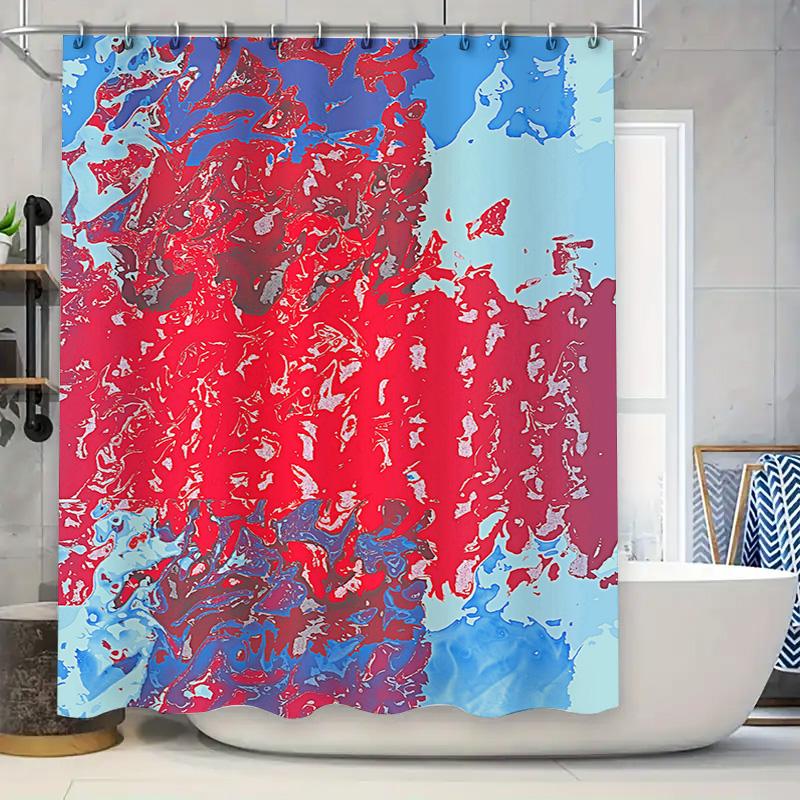 Bathroom Shower Curtain with Red Blue White Geometric Pattern Waterproof Print Fabric Home Decor Customizable Size Options Avail 90x180cm
Bathroom Shower Curtain with Red Blue White Geometric Pattern Waterproof Print Fabric Home Decor Customizable Size Options Avail 90x180cm