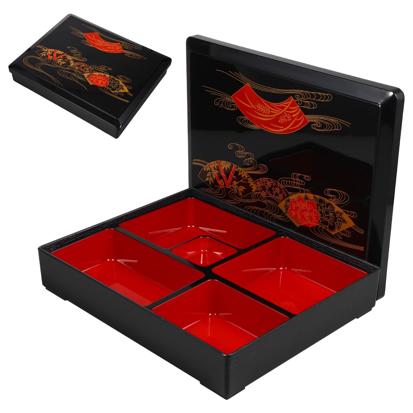 NUOLUX Тарелка для бенто и суши с прямоугольными отделениями для еды, ланча, ассорти суши, японская, подходит для мытья в посудомоечной машине и для коммерческого использования, коробка, разделители, поднос, коробка, коробка,