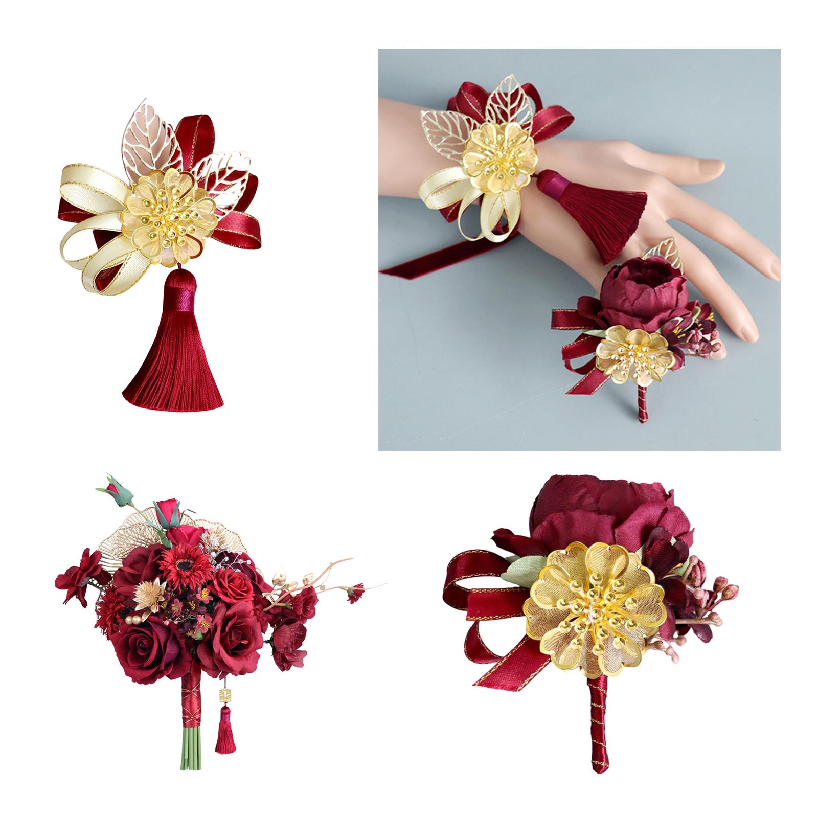 Wedding Bouquet Artificial Rose Flower for Bride Bridesmaids Artificial Fake Flowers Toss Bouquet/Brooch/Wrist Flower C
Wedding Bouquet Artificial Rose Flower for Bride Bridesmaids Artificial Fake Flowers Toss Bouquet/Brooch/Wrist Flower C