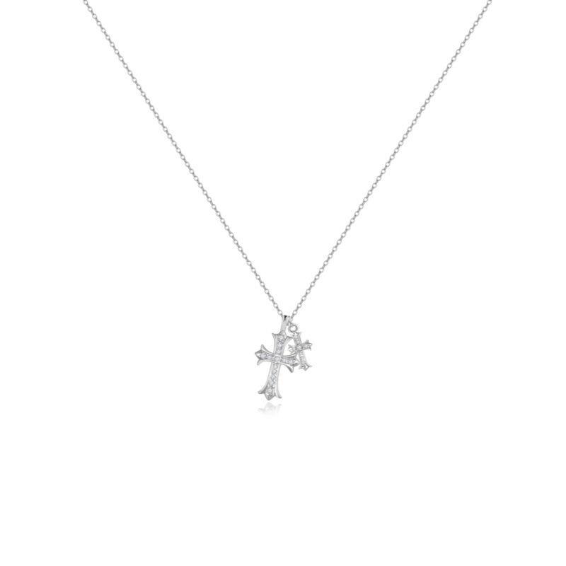 S925 Sterling Silver Double Cross Necklace Trendy Versatile Light Zircon Pendant for Women Daily Party 925 silver белый
S925 Sterling Silver Double Cross Necklace Trendy Versatile Light Zircon Pendant for Women Daily Party 925 silver белый