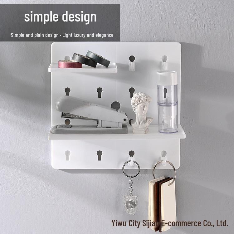 Punch-Free Wall-Mounted Pegboard Storage Rack for Bedroom белый
Punch-Free Wall-Mounted Pegboard Storage Rack for Bedroom белый