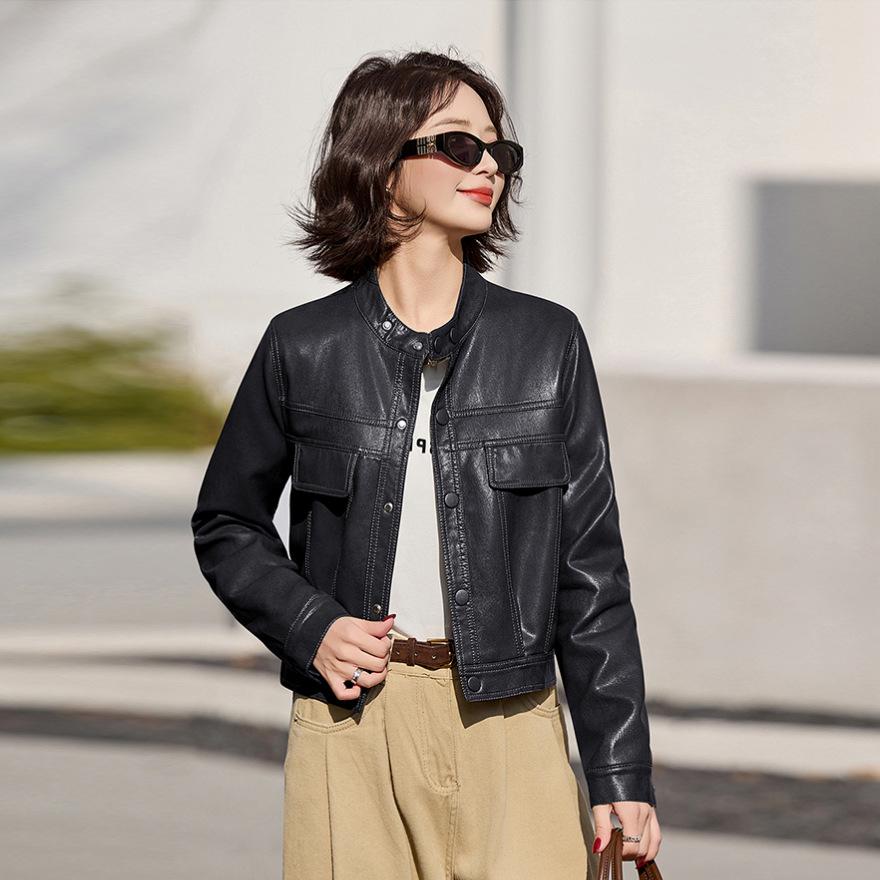 Кожаная куртка женская короткая весна и осень новая маленькая мотоциклетная куртка топ 2XL чёрный
Кожаная куртка женская короткая весна и осень новая маленькая мотоциклетная куртка топ 2XL чёрный