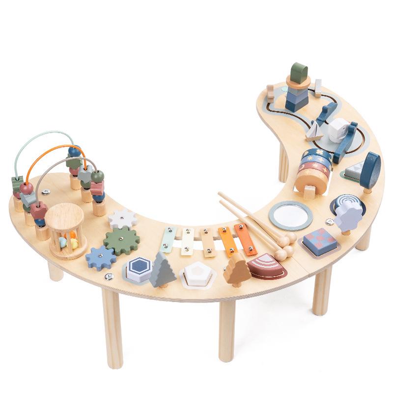 Дерев яний розвиваючий стіл Монтессорі: Набір для бісеру та будівельні кубики для розвитку координації рук та очей та раннього розвитку дитини.
Дерев яний розвиваючий стіл Монтессорі: Набір для бісеру та будівельні кубики для розвитку координації рук та очей та раннього розвитку дитини.