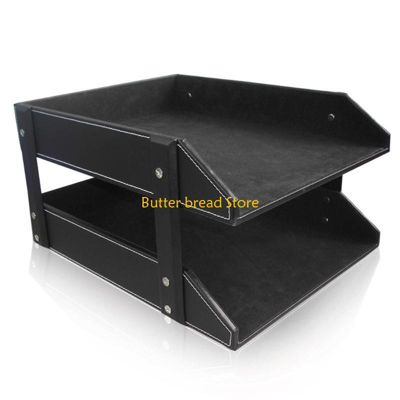 W89C Document File Tray Double Layers Desk PU Leather Paper Holder Rack чорний
W89C Document File Tray Double Layers Desk PU Leather Paper Holder Rack чорний