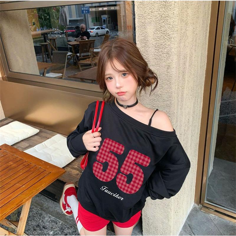 Цифровая печать дизайна с открытыми плечами, женская толстовка на осень, свободный ленивый маленький топ с длинными рукавами и открытыми плечами XL
Цифровая печать дизайна с открытыми плечами, женская толстовка на осень, свободный ленивый маленький топ с длинными рукавами и открытыми плечами XL