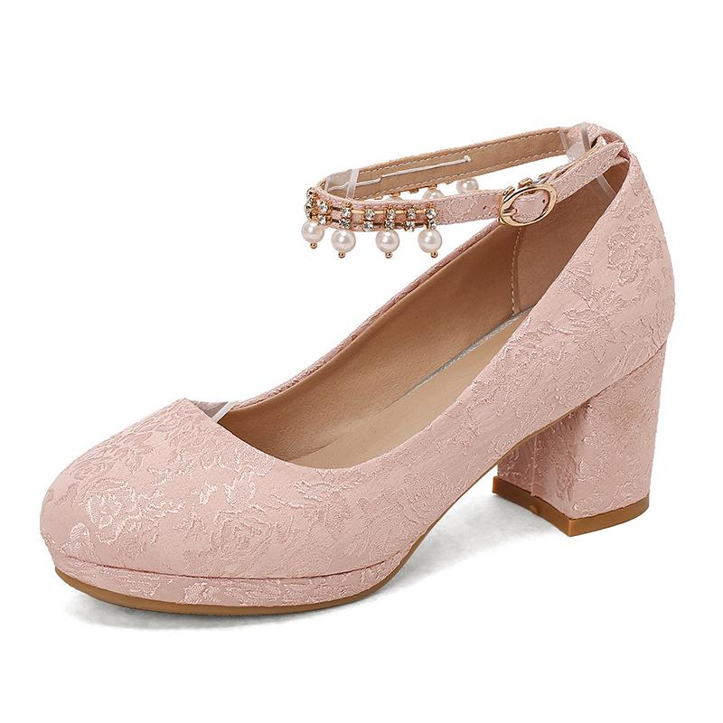 Size 30-43 Girls High Heels Fashion Pearl Bridal Platform High Heels Mary Jane Round Toe Party Wedding Shoes Lady Dress Pumps 39
Size 30-43 Girls High Heels Fashion Pearl Bridal Platform High Heels Mary Jane Round Toe Party Wedding Shoes Lady Dress Pumps 39