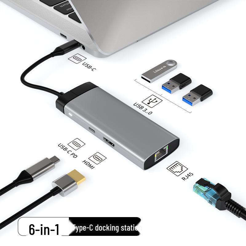 Multifunctional 6-in-1 USB-C Docking Station Hub
Multifunctional 6-in-1 USB-C Docking Station Hub