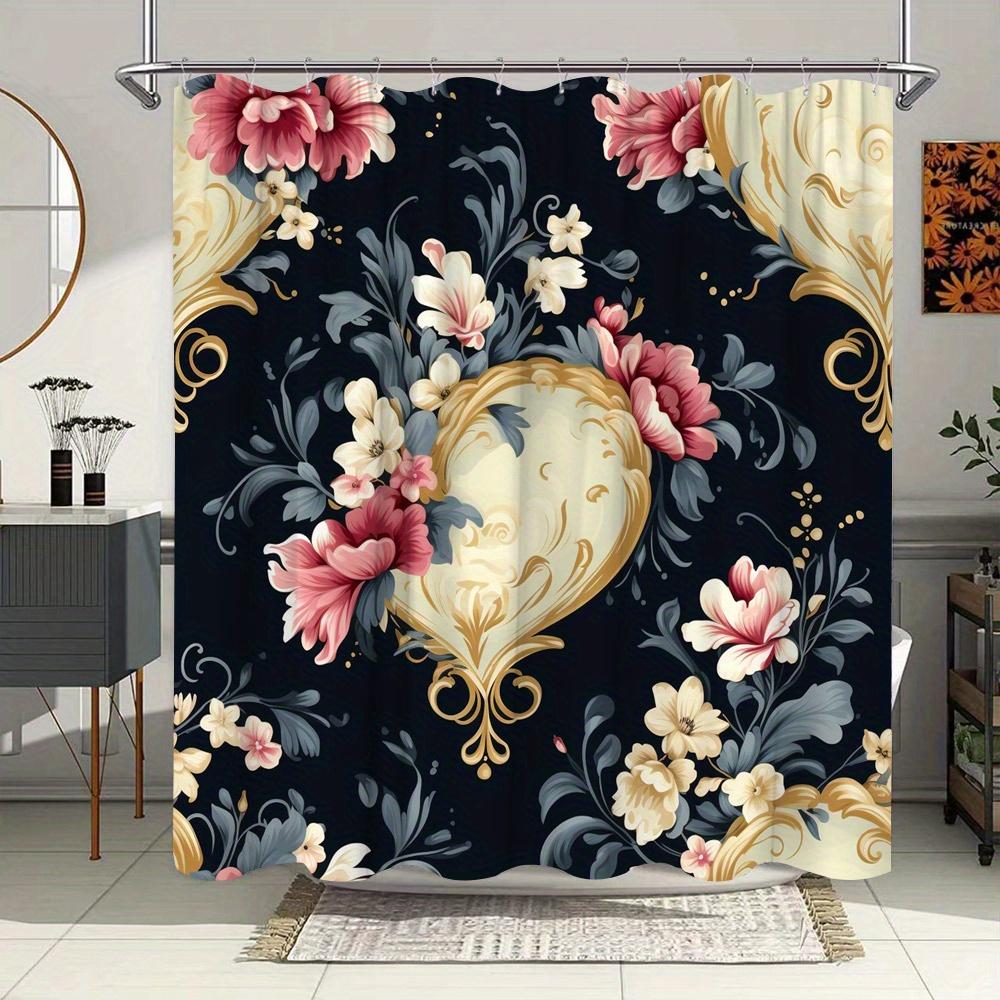 Elegant Floral With Gold Accents Waterproof Shower Curtain For Modern Bathroom Decor, Stylish And Durable, Perfect For Home Use W60H190(CM)-1 Pcs
Elegant Floral With Gold Accents Waterproof Shower Curtain For Modern Bathroom Decor, Stylish And Durable, Perfect For Home Use W60H190(CM)-1 Pcs