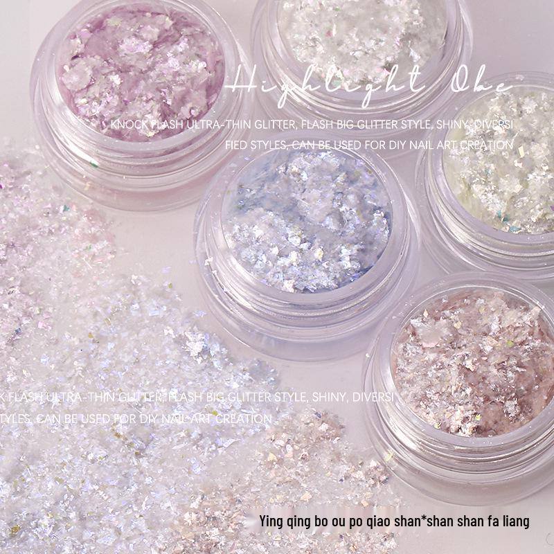 Opal Ice Crystal Velvet Nail Art Decoration Powder with Iridescent Highlights & Sequins
Opal Ice Crystal Velvet Nail Art Decoration Powder with Iridescent Highlights & Sequins