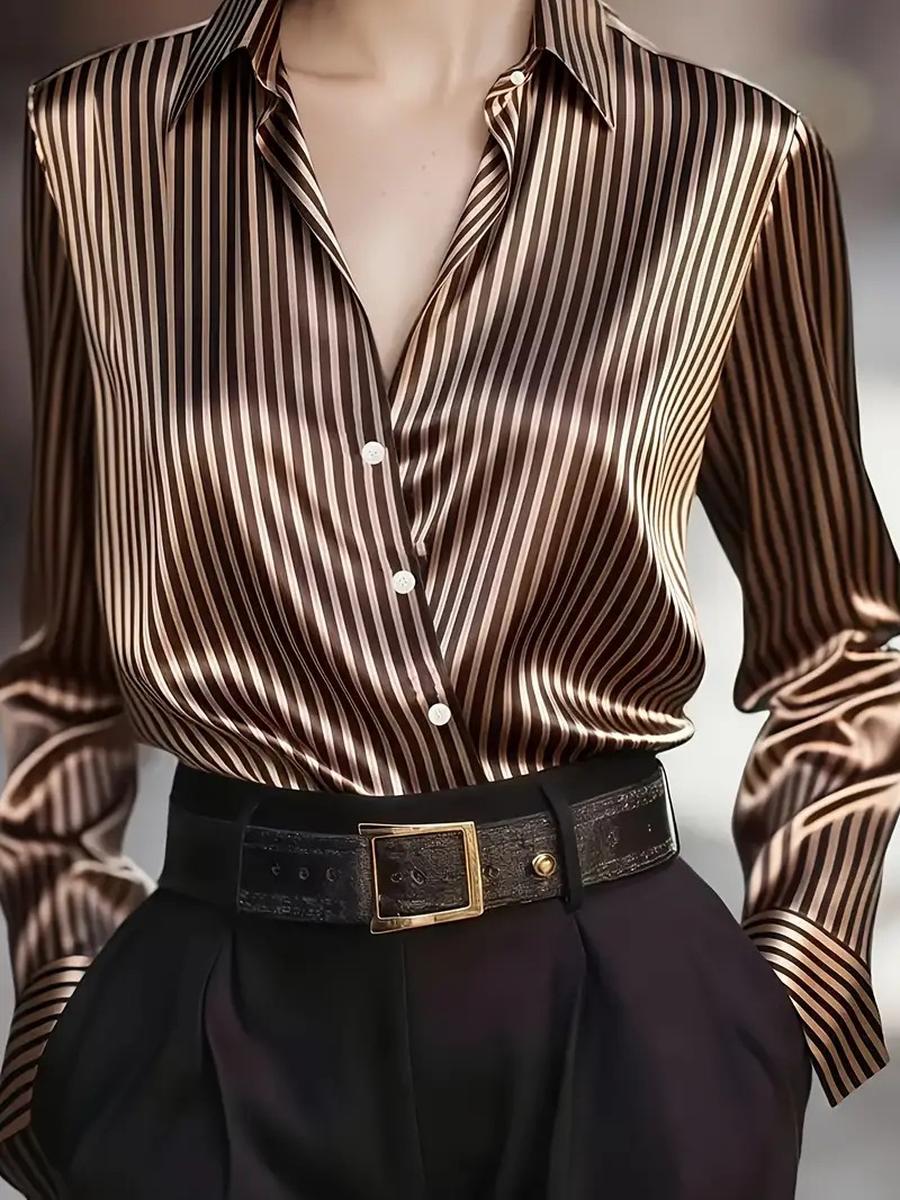 Autumn French Style Retro Striped Long Sleeve Shirt for Women XXL коричневий
Autumn French Style Retro Striped Long Sleeve Shirt for Women XXL коричневий