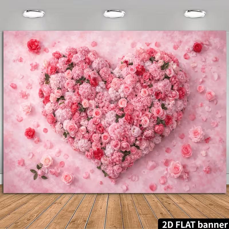 2D Flat Printing Flower Backdrop, Pink Heart Arrangement Party Background 47.2x31.5inch/120*80cm
2D Flat Printing Flower Backdrop, Pink Heart Arrangement Party Background 47.2x31.5inch/120*80cm