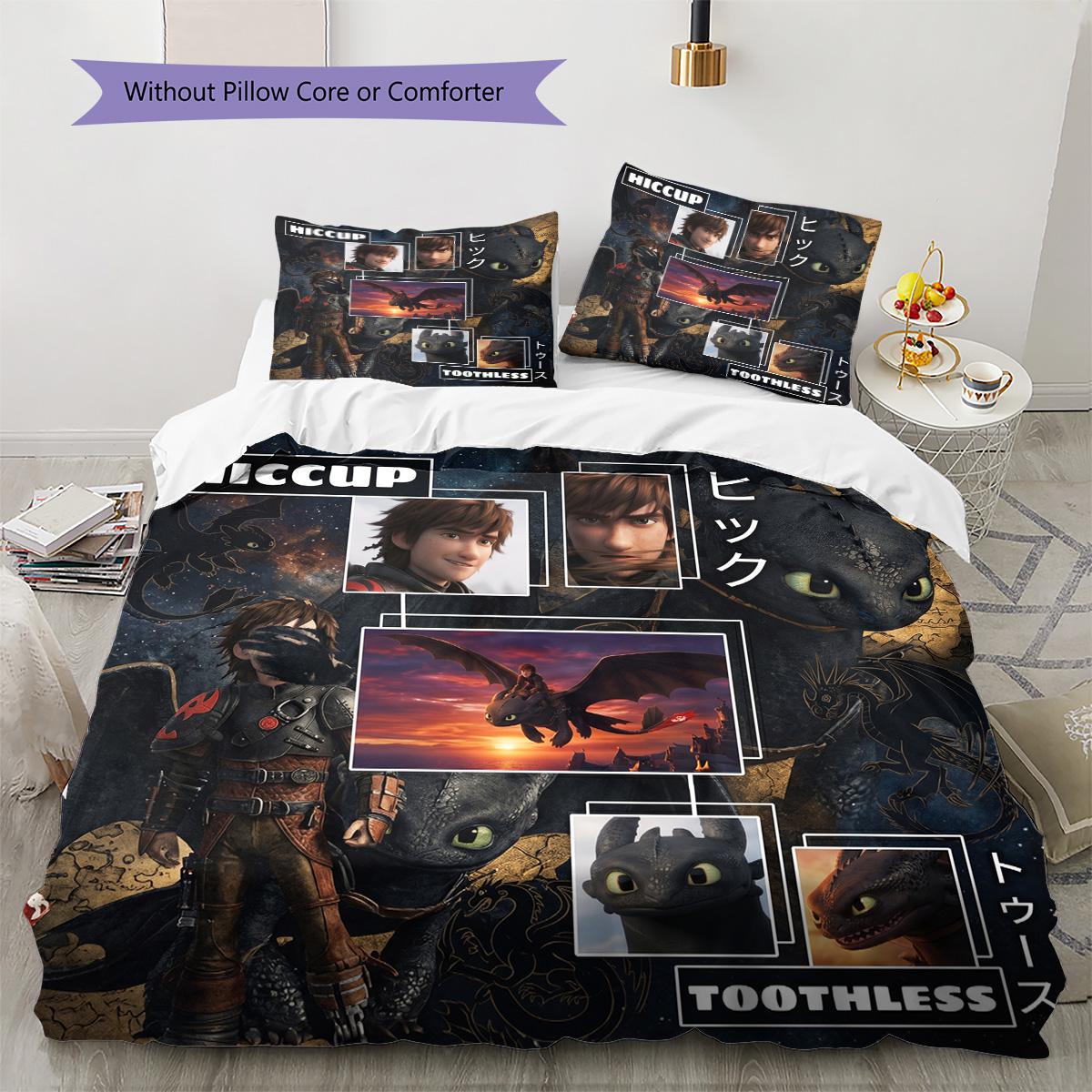 How to Train Your Dragon Pillowcase & Duvet Cover Set for Home Decor Birthday Gift (1 * duvet cover + 2 * pillowcase, without core) 135x200cm
How to Train Your Dragon Pillowcase & Duvet Cover Set for Home Decor Birthday Gift (1 * duvet cover + 2 * pillowcase, without core) 135x200cm