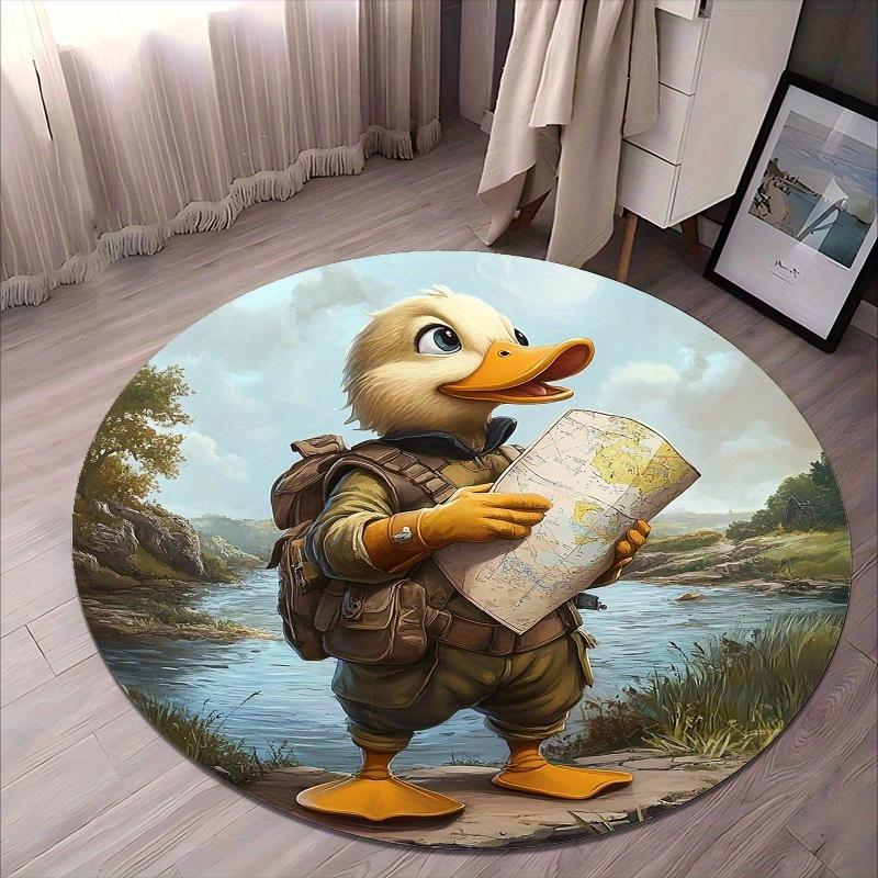 Cute Exploring Duck Flannel-printed round floor mats are slip-resistant Suitable for living room bedroom terrace garden carpets 60cm
Cute Exploring Duck Flannel-printed round floor mats are slip-resistant Suitable for living room bedroom terrace garden carpets 60cm
