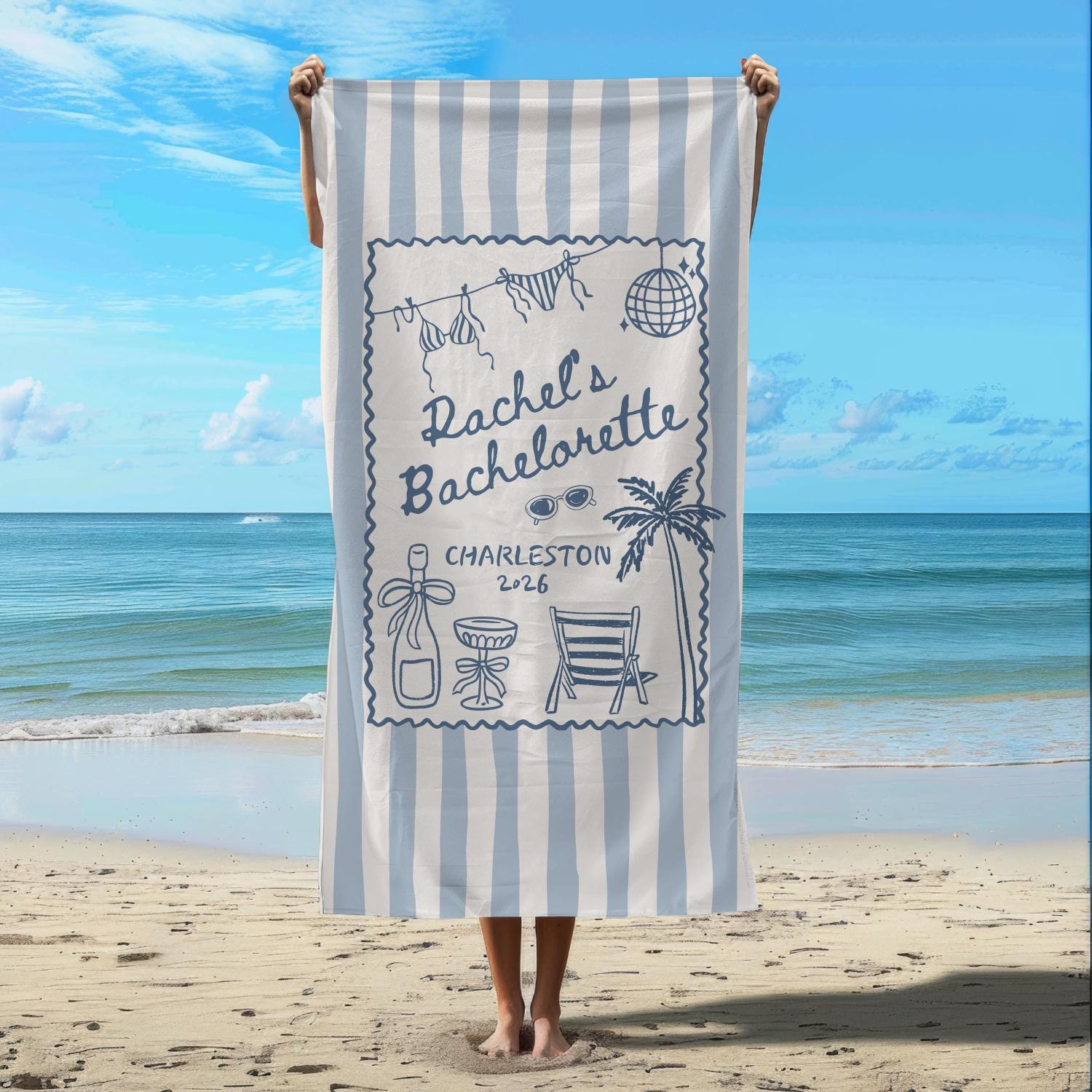 Pink Stripe Bachelorette Beach Towel, Cute Coastal Bachelorette Party Summer Beach Towel W40*H60(CM)
Pink Stripe Bachelorette Beach Towel, Cute Coastal Bachelorette Party Summer Beach Towel W40*H60(CM)