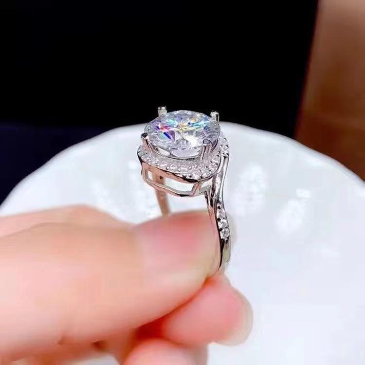 Classic 8-Carat VVS Clarity Moissanite Ring, Eight Hearts and Arrows Cut, Set in Silver
Classic 8-Carat VVS Clarity Moissanite Ring, Eight Hearts and Arrows Cut, Set in Silver
