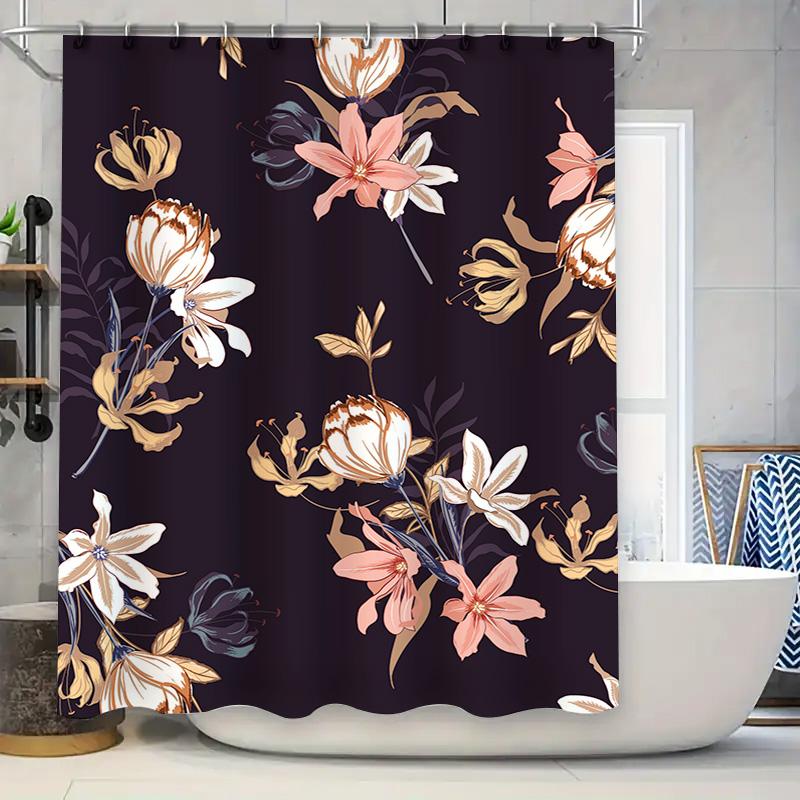 Black Floral Shower Curtain With Pink White Flowers Modern Design For Bathroom Decorations Size Options Available Made From Dura W60H190(CM)-1 Pcs
Black Floral Shower Curtain With Pink White Flowers Modern Design For Bathroom Decorations Size Options Available Made From Dura W60H190(CM)-1 Pcs