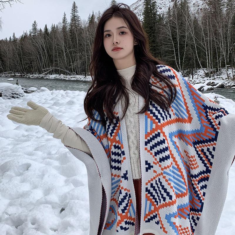 Winter Women Scarf Layers Poncho Elegant Lady Rainbow Striped Print Wraps Shawl Warm Scarve Capa Para Mujer Pashmina Cloak Boho One Size& 8Y
Winter Women Scarf Layers Poncho Elegant Lady Rainbow Striped Print Wraps Shawl Warm Scarve Capa Para Mujer Pashmina Cloak Boho One Size& 8Y