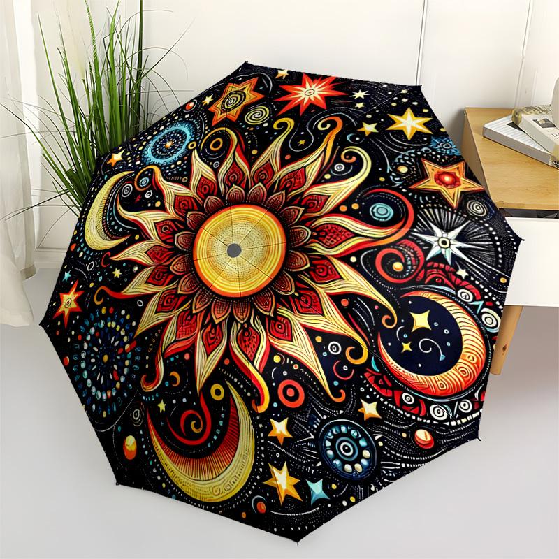 1pc Celestial Mandala Automatic Umbrella - Stylish, Durable, with 8-Rib Manual Open Design, Elegant Black Handleyy250920187
1pc Celestial Mandala Automatic Umbrella - Stylish, Durable, with 8-Rib Manual Open Design, Elegant Black Handleyy250920187