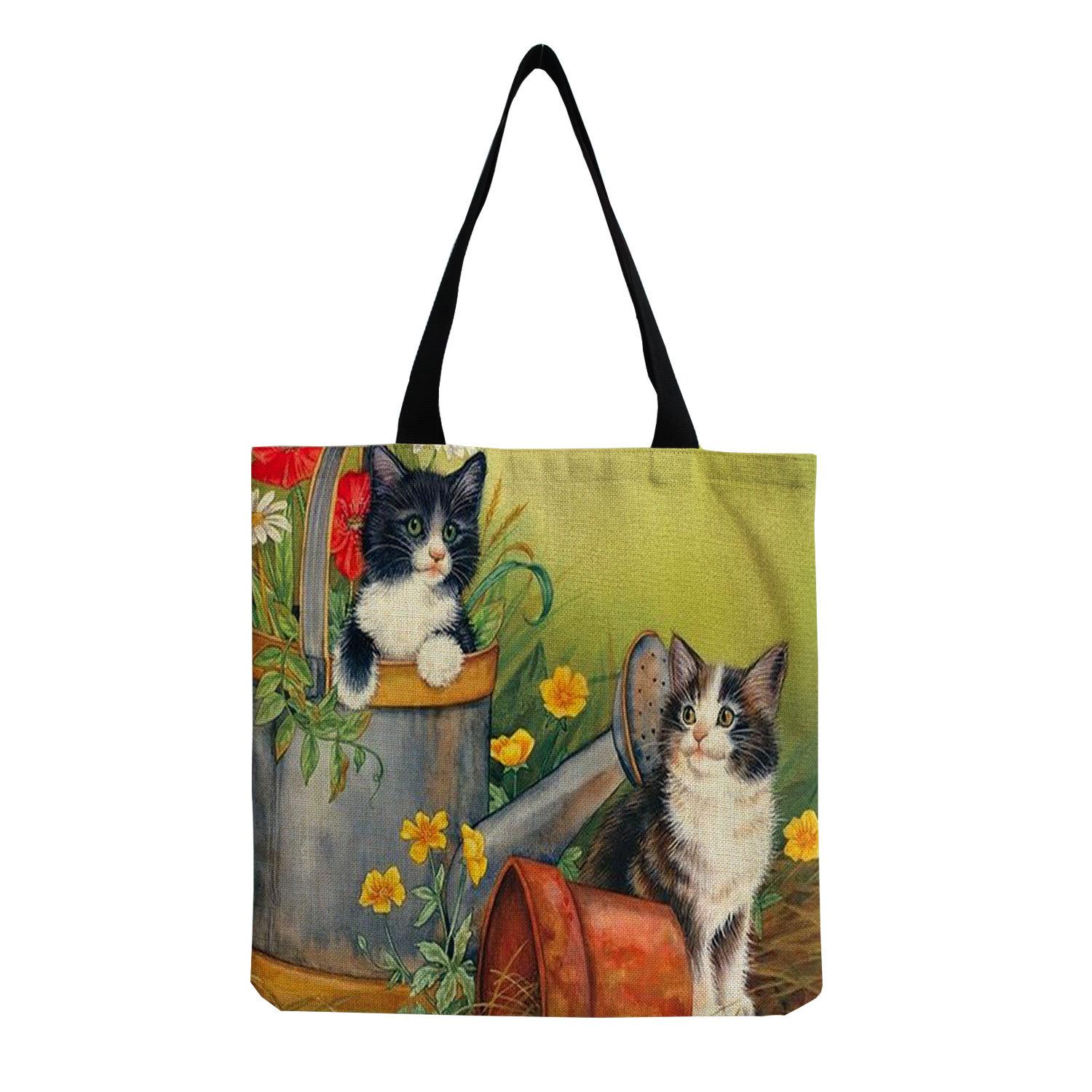 Women Vintage Linen Tote Bag - Large Capacity Cat Print Shoulder Handbag for Casual & Grocery Shopping KTB hm7515
Women Vintage Linen Tote Bag - Large Capacity Cat Print Shoulder Handbag for Casual & Grocery Shopping KTB hm7515