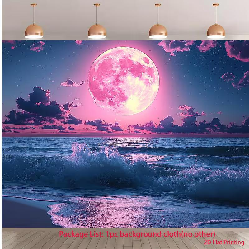 2D Pink Full Moon Ocean Backdrop Night Sky Waves Themed Photography Background 47.2x31.5inch/120*80cm
2D Pink Full Moon Ocean Backdrop Night Sky Waves Themed Photography Background 47.2x31.5inch/120*80cm