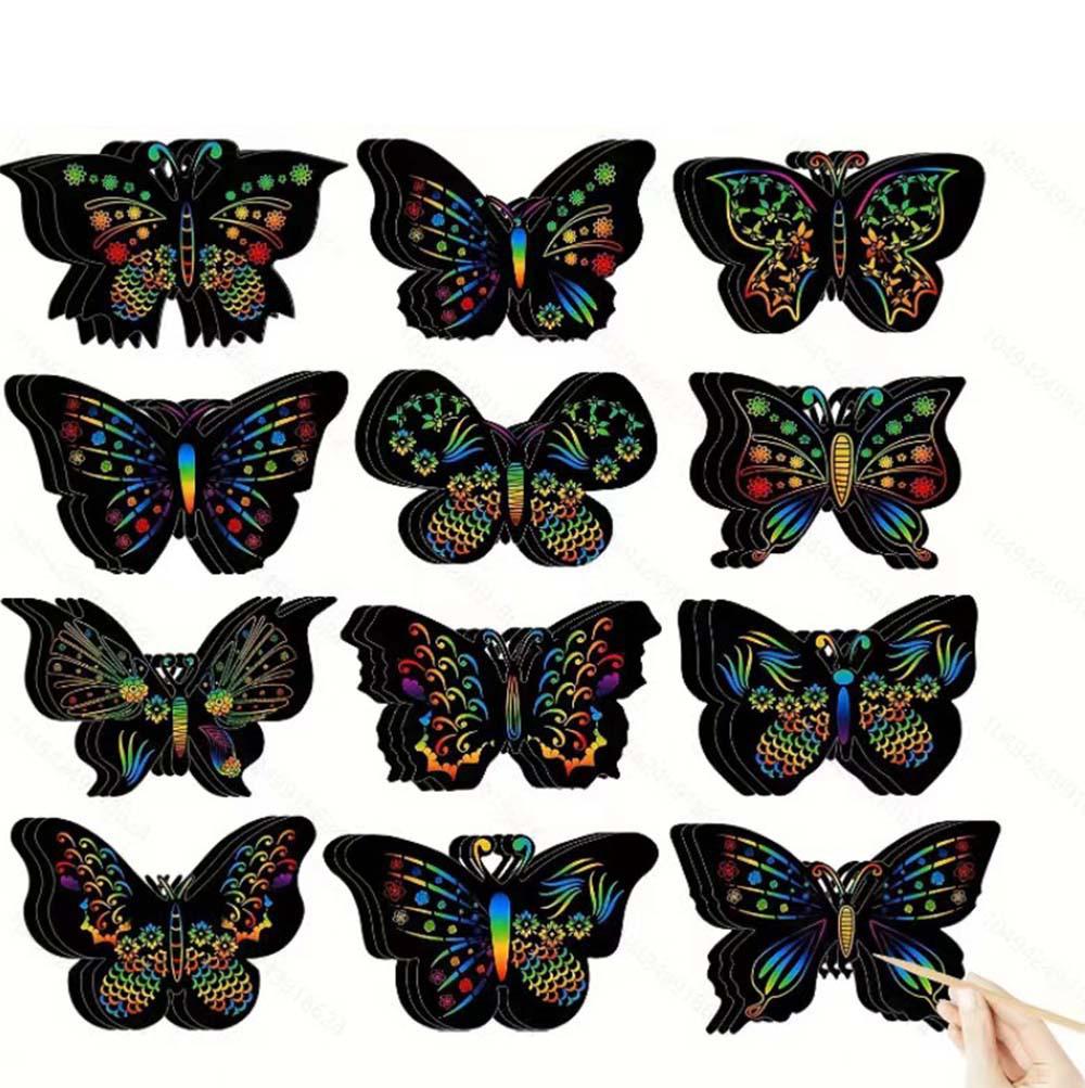 Butterfly Scratch Art DIY Bookmark Painting Paper Decorations 12 Bookmarks + 12 Ribbons + 4 Bamboo Pens
Butterfly Scratch Art DIY Bookmark Painting Paper Decorations 12 Bookmarks + 12 Ribbons + 4 Bamboo Pens