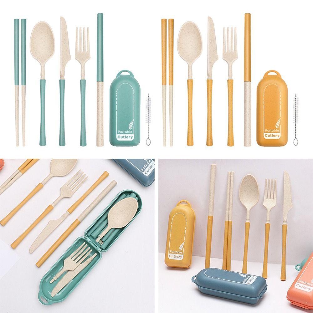 With Utensil Box Tableware Knives Fork Spoon Chopsticks Straw Set Dinnerware Set Cutlery Set темно-зелений колір
With Utensil Box Tableware Knives Fork Spoon Chopsticks Straw Set Dinnerware Set Cutlery Set темно-зелений колір