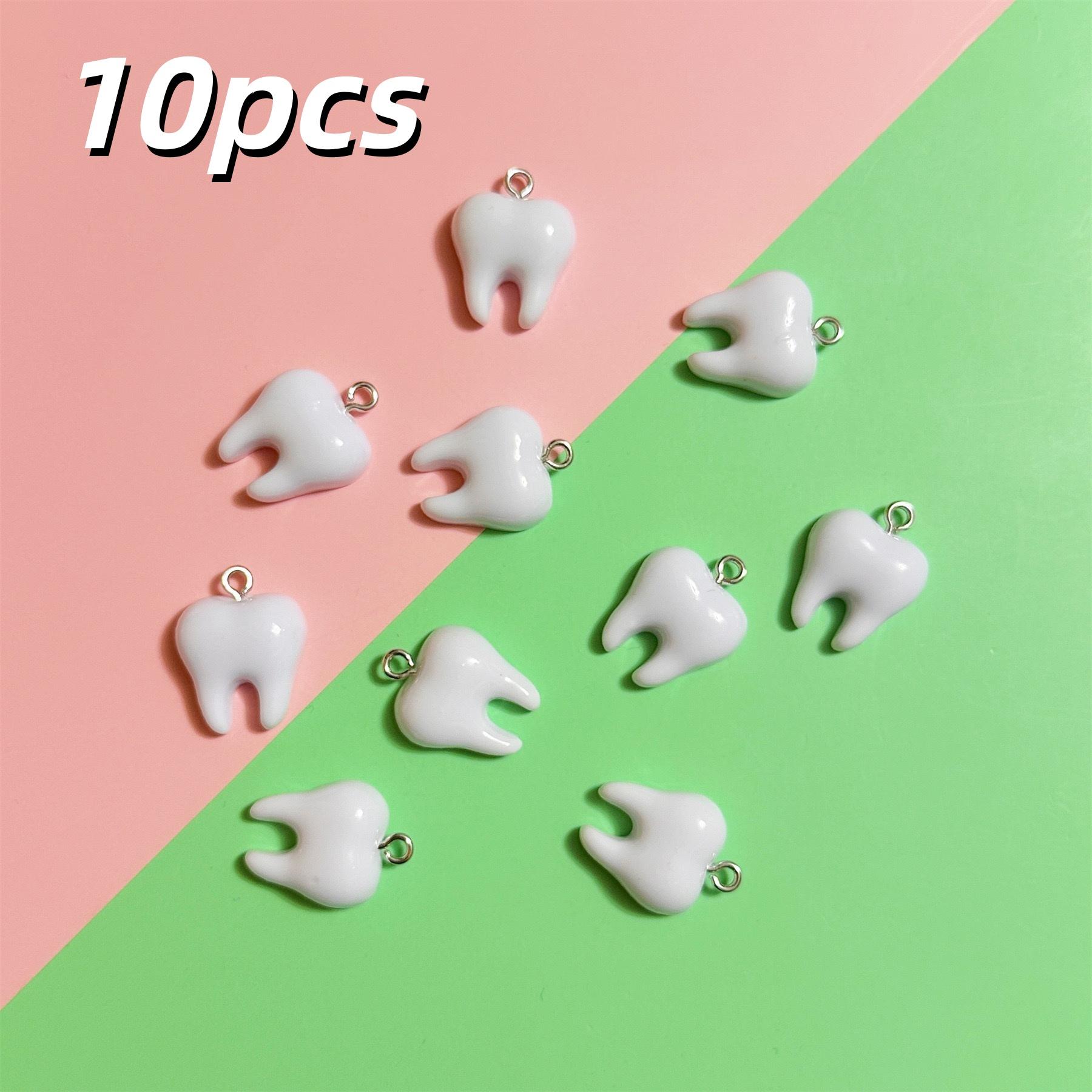 2D flat, 10 handmade resin white tooth pendants - Realistic dental jewelry with personalized tooth changes, glossy surfaces for 10pcs
2D flat, 10 handmade resin white tooth pendants - Realistic dental jewelry with personalized tooth changes, glossy surfaces for 10pcs