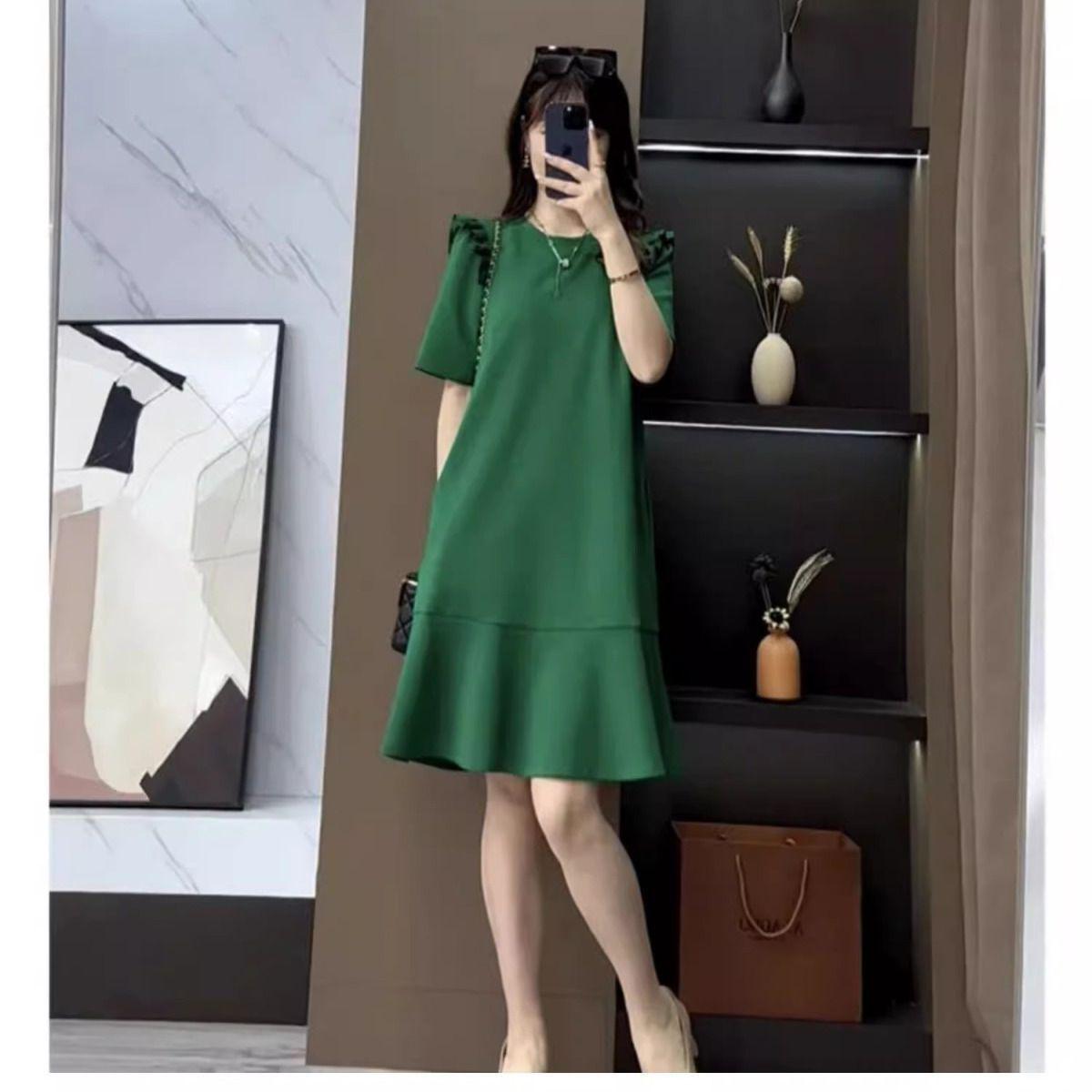 2026 Summer Plus Size Loose Ruffle Skirt Midi Fishtail Dress with Short Sleeves for Women M, 42.5-50 kg
2026 Summer Plus Size Loose Ruffle Skirt Midi Fishtail Dress with Short Sleeves for Women M, 42.5-50 kg