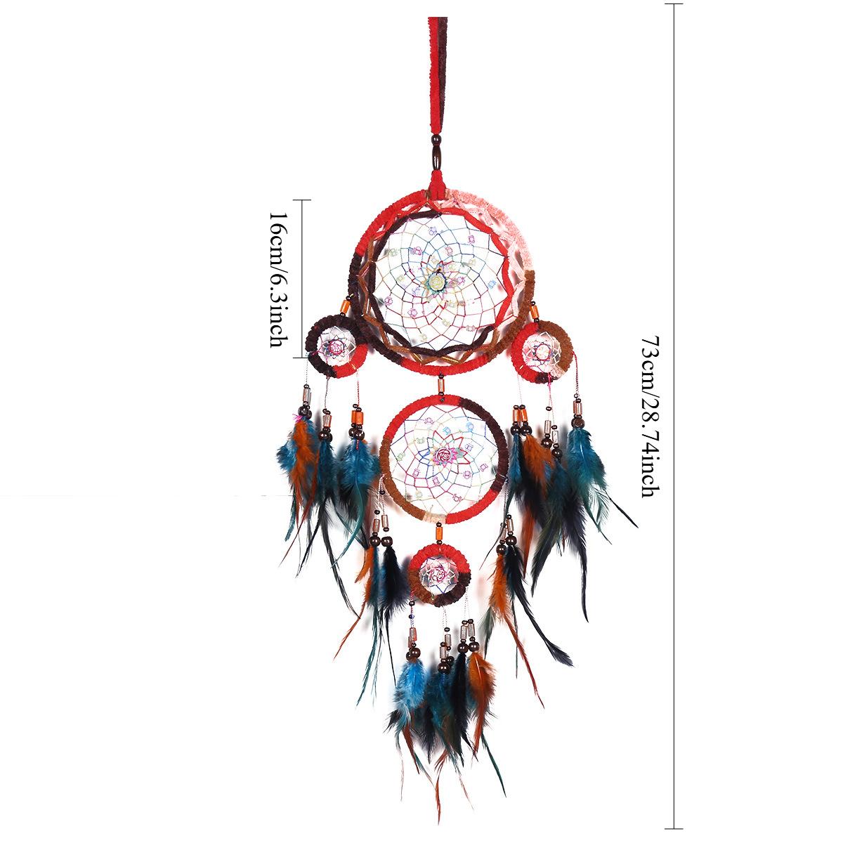 Bohe Ретро перо Ловец снов ручной работы настенные украшения Ловцы снов настенные украшения для дома Спальня Гостиная Декор разноцветный