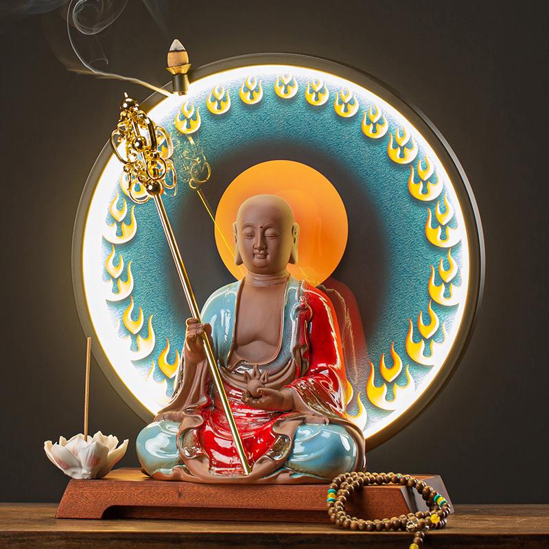 Zen Light Ring Large Ceramic Ksitigarbha Buddha Statue with Staff - Ideal for Villa, Clubhouse, Living Room, or Housewarming Decor
Zen Light Ring Large Ceramic Ksitigarbha Buddha Statue with Staff - Ideal for Villa, Clubhouse, Living Room, or Housewarming Decor