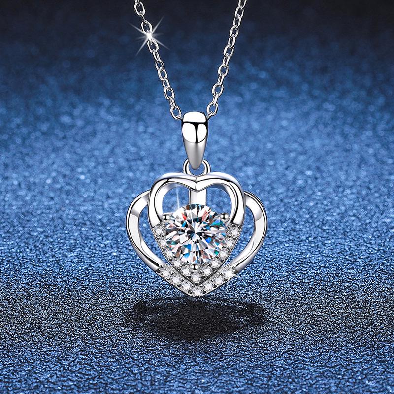 Women s Heart-to-Heart Moissanite Pendant Necklace - S925 Sterling Silver 925 Sterling Silver
Women s Heart-to-Heart Moissanite Pendant Necklace - S925 Sterling Silver 925 Sterling Silver