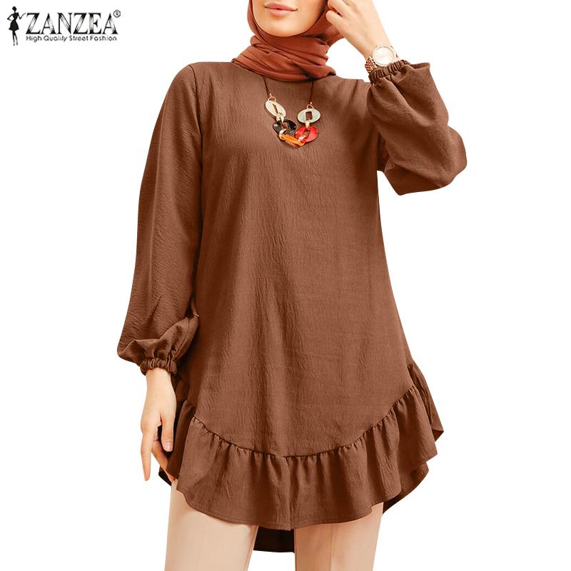 ZANZEA Женская повседневная однотонная блузка с круглым вырезом и длинными рукавами, свободная блузка с оборками
ZANZEA Женская повседневная однотонная блузка с круглым вырезом и длинными рукавами, свободная блузка с оборками